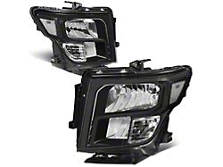 Factory Style Headlights with Clear Corners; Black Housing; Clear Lens (16-24 Titan XD w/ Factory Halogen Headlights)