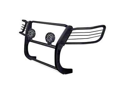 Grille Guard with 7-Inch Round LED Lights; Black (16-24 Titan XD)