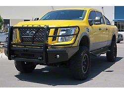 HD Replacement Front Bumper with Receiver Hitch; Semi-Gloss Black (16-24 Titan XD w/o Intelligent Cruise Control)