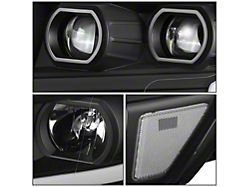 LED DRL Projector Headlights with Clear Corner; Black Housing; Clear Lens (16-24 Titan XD w/ Factory Halogen Headlights)
