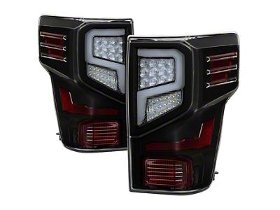 Light Bar LED Tail Lights; Black Housing; Clear Lens (16-24 Titan XD w/ Factory Halogen Tail Lights)