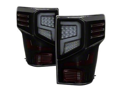 Light Bar LED Tail Lights; Black Housing; Smoked Lens (16-24 Titan XD w/ Factory Halogen Tail Lights)