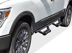 Octagon Tube Drop Style Nerf Side Step Bars; Black (16-24 Titan XD Crew Cab)