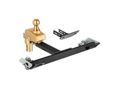 OEM Puck System 2-5/16-Inch Gooseneck Ball and Safety Chain Anchor Kit; 4-Inch Offset with ShockDrop (16-24 Titan XD)