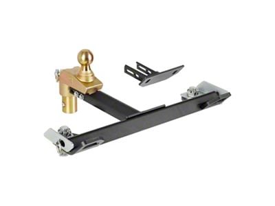 OEM Puck System 2-5/16-Inch Gooseneck Ball and Safety Chain Anchor Kit; 4-Inch Offset without ShockDrop (16-24 Titan XD)