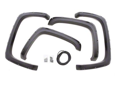 RX-Rivet Style Fender Flares; Front and Rear; Textured (16-24 Titan XD)