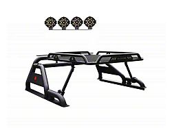 Warrior Roll Bar with 7-Inch Black Round LED Lights; Black (16-24 Titan XD)