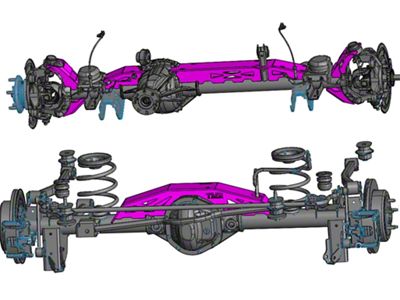 TMR Customs Dana 44 Front/Dana 44 Rear Axle Armor Kit (07-18 Jeep Wrangler JK Rubicon)
