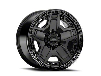 Torque Wheels TW448R Blackhawk Satin Black with Gloss Black Lip 6-Lug Wheel; 17x9; -12mm Offset (21-26 Bronco, Excluding Raptor)