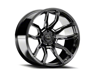 Torque Wheels TW403C Impact Gloss Black Milled Wheel; 22x10; -18mm Offset (20-25 Jeep Gladiator JT)