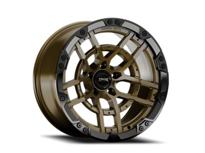 Torque Wheels TW419R Cliffhanger Satin Bronze with Satin Black Lip Wheel; 20x10; -18mm Offset (20-26 Jeep Gladiator JT)