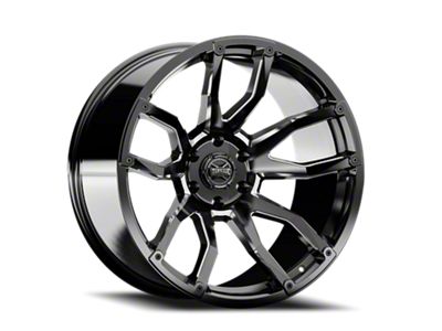 Torque Wheels TW403C Impact Gloss Black Milled Wheel; 22x10; -18mm Offset (07-18 Jeep Wrangler JK)