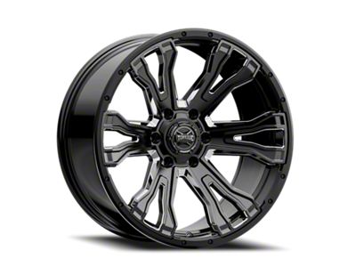 Torque Wheels TW407C Prime Gloss Black Premium Milled 6-Lug Wheel; 20x9; -12mm Offset (17-24 Titan)