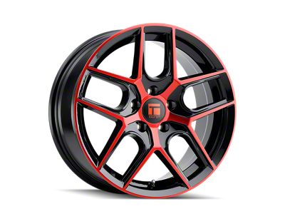 Touren TR79 Gloss Black Machined with Red 5-Lug Wheel; 17x8; 35mm Offset (21-25 Bronco Sport)