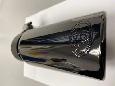 Toyota Angled Cut Rolled End Exhaust Tip; Black Chrome (16-23 Tacoma)