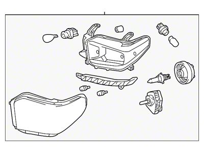 Toyota 2018 TRD Pro Headlight; Black Housing; Clear Lens; Driver Side (14-17 Tundra w/ Factory Halogen Headlights)
