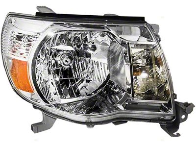 Toyota Headlight; Chrome Housing; Clear Lens; Driver Side (05-11 Tacoma)