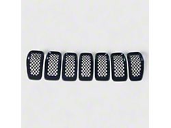 Chrome Delete Grille Overlay; Gloss Black (14-18 Jeep Cherokee KL)