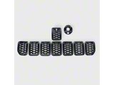 Chrome Delete Grille Overlay; Gloss Black (22-26 Jeep Grand Cherokee WL)