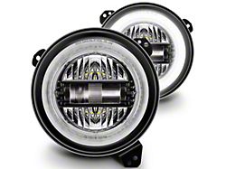 True Mods 9-Inch LED Dual Halo Hedlights; Black Housing; Clear Lens (20-26 Jeep Gladiator JT)
