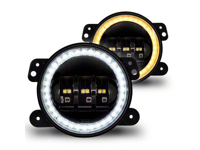 True Mods 4-Inch Replacement LED Fog Lights with Halo DRL (07-18 Jeep Wrangler JK)