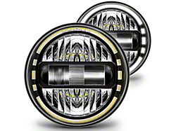 True Mods 7-Inch Crystal LED Halo Headlights; Black Housing; Clear Lens (07-18 Jeep Wrangler JK)
