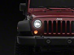 True Mods 7-Inch Crystal LED Halo Headlights; Black Housing; Clear Lens (07-18 Jeep Wrangler JK)