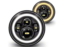 True Mods 7-Inch LED Halo Headlights; Black Housing; Clear Lens (07-18 Jeep Wrangler JK)