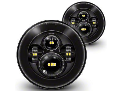 True Mods 7-Inch LED Headlights; Black Housing; Clear Lens (07-18 Jeep Wrangler JK)