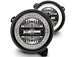 True Mods 9-Inch Crystal LED Halo Headlights with Turn Signals; Black Housing; Clear Lens (18-26 Jeep Wrangler JL)