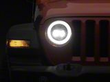 True Mods 9-Inch LED Dual Halo Hedlights; Black Housing; Clear Lens (18-26 Jeep Wrangler JL)