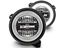 True Mods 9-Inch LED Dual Halo Hedlights; Black Housing; Clear Lens (18-26 Jeep Wrangler JL)