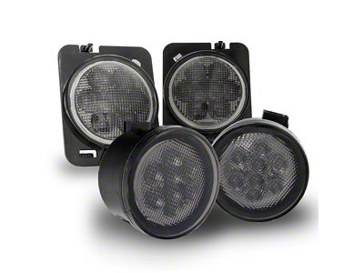 True Mods Amber LED Turn Signal and Marker Light Combo; Smoked (07-18 Jeep Wrangler JK)