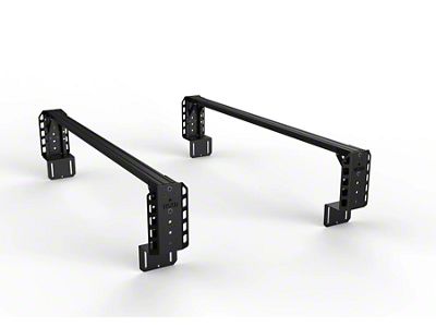 TRUKD 12.50-Inch V2 Truck Bed Rack with Utility Rail Attachment; Black Bars (05-25 Frontier)