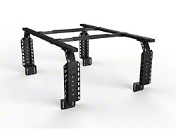 TRUKD 24.50-Inch V2 Truck Bed Rack with Bed Clamp Attachment; Black Bars (05-25 Frontier)