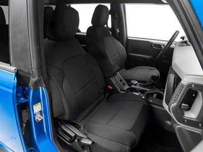 TruShield Neoprene Front and Rear Seat Covers; Black (21-25 Bronco 4-Door w/o Rear Fold Down Cup Holder)