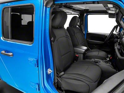 TruShield Neoprene Front and Rear Seat Covers; Black (20-25 Jeep Gladiator JT w/o Rear Cup Holder)