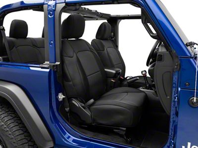 RedRock Custom Fit Front and Rear Seat Covers; Black (18-25 Jeep Wrangler JL 2-Door)