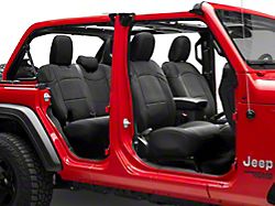 RedRock Custom Fit Front and Rear Seat Covers; Black (18-25 Jeep Wrangler JL 4-Door)