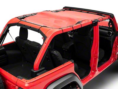 TruShield Full Length Mesh Sun Shade; Red (18-23 Jeep Wrangler JL 4-Door)