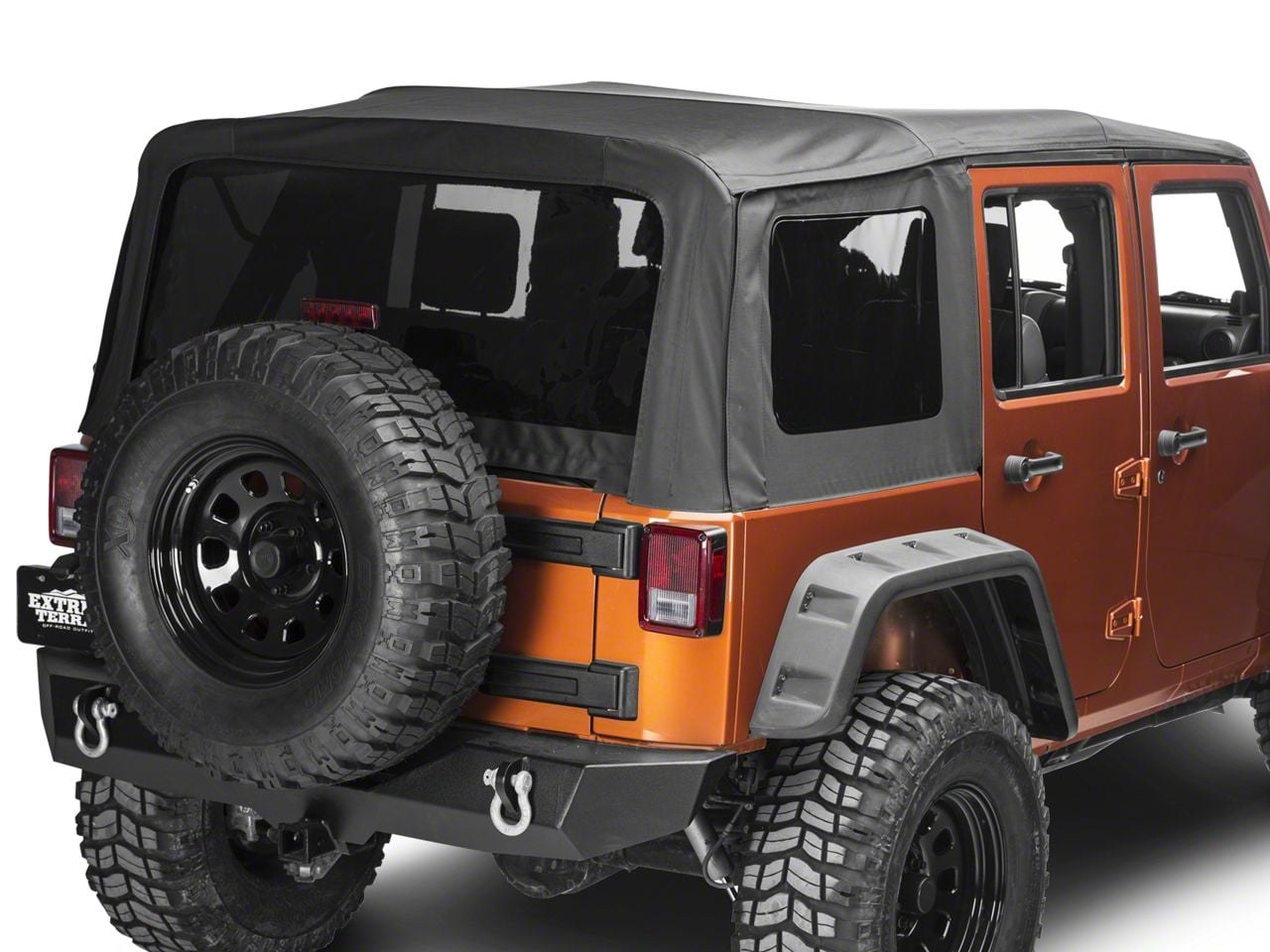 Sailcloth Trail Top Soft Top With Tinted Windows In Black Diamond For 07 18 Jeep Jk - Foto 6