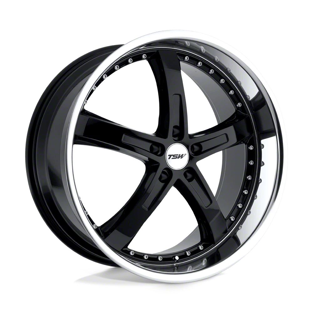 TSW Jarama Gloss Black with Mirror Cut Lip Wheel; 18x9.5; 20mm Offset  (97-06 Jeep Wrangler TJ)