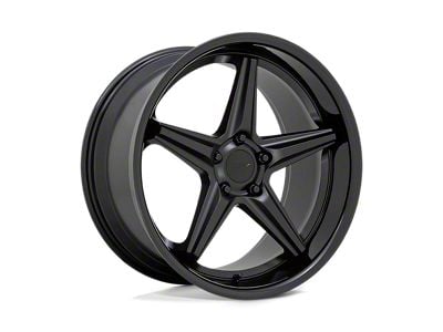 TSW Launch Matte Black with Gloss Black Lip Wheel; 19x9.5; 20mm Offset (87-95 Jeep Wrangler YJ)