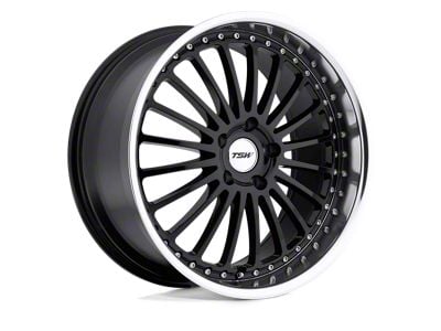TSW Silverstone Gloss Black with Mirror Cut Lip Wheel; 17x8; 40mm Offset (87-95 Jeep Wrangler YJ)