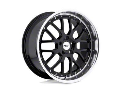 TSW Valencia Gloss Black with Mirror Cut Lip Wheel; 18x8; 40mm Offset (87-95 Jeep Wrangler YJ)