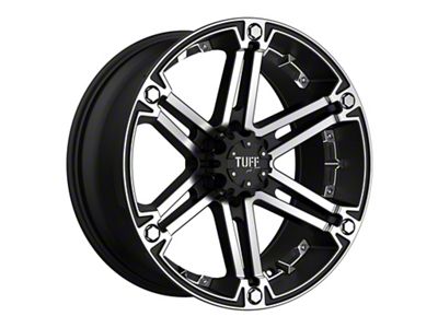 Tuff A.T. T01 Flat Black with Machined Face 6-Lug Wheel; 17x8; -13mm Offset (24-25 Tacoma)