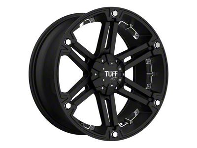 Tuff A.T. T01 Flat Black with Chrome Inserts 6-Lug Wheel; 20x9; 10mm Offset (22-26 Bronco Raptor)