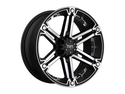 Tuff A.T. T01 Flat Black with Machined Face 6-Lug Wheel; 17x8; 20mm Offset (22-26 Bronco Raptor)