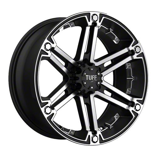 Tuff A.T. Bronco T01 Flat Black with Machined Face 6-Lug Wheel; 18x9 ...