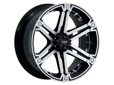 Tuff A.T. T01 Flat Black with Machined Face and Chrome Inserts 6-Lug Wheel; 20x9; -13mm Offset (21-25 Bronco, Excluding Raptor)